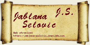 Jablana Šelović vizit kartica